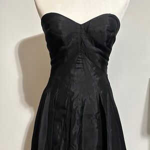 Elegant Silk Black Strapless Dress Size 2